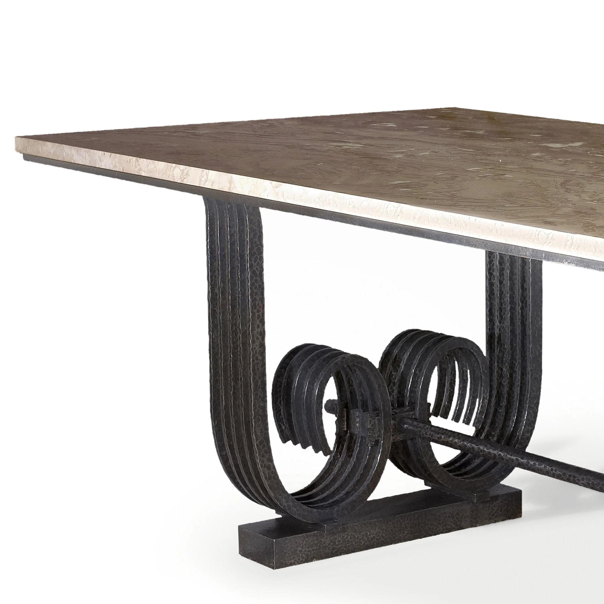 Raymond Subes Wrought Iron and Marble Table - Image 3