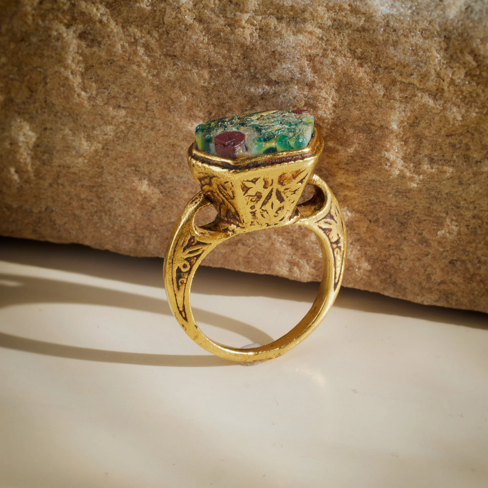Renaissance Ring with Ancient Roman Mosaic Glass - Image 6