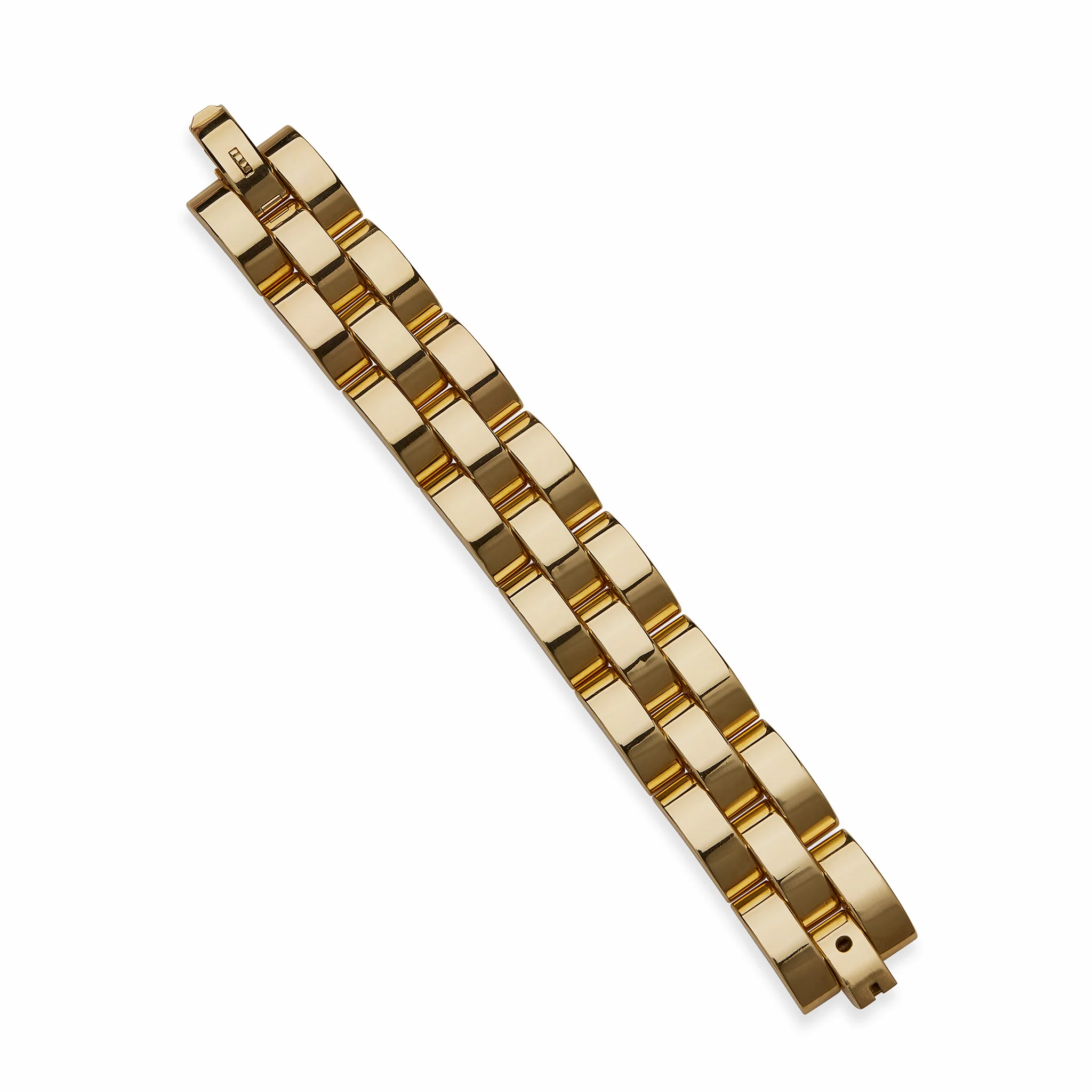 Retro 18K Gold Tank Track Bracelet - Image 3