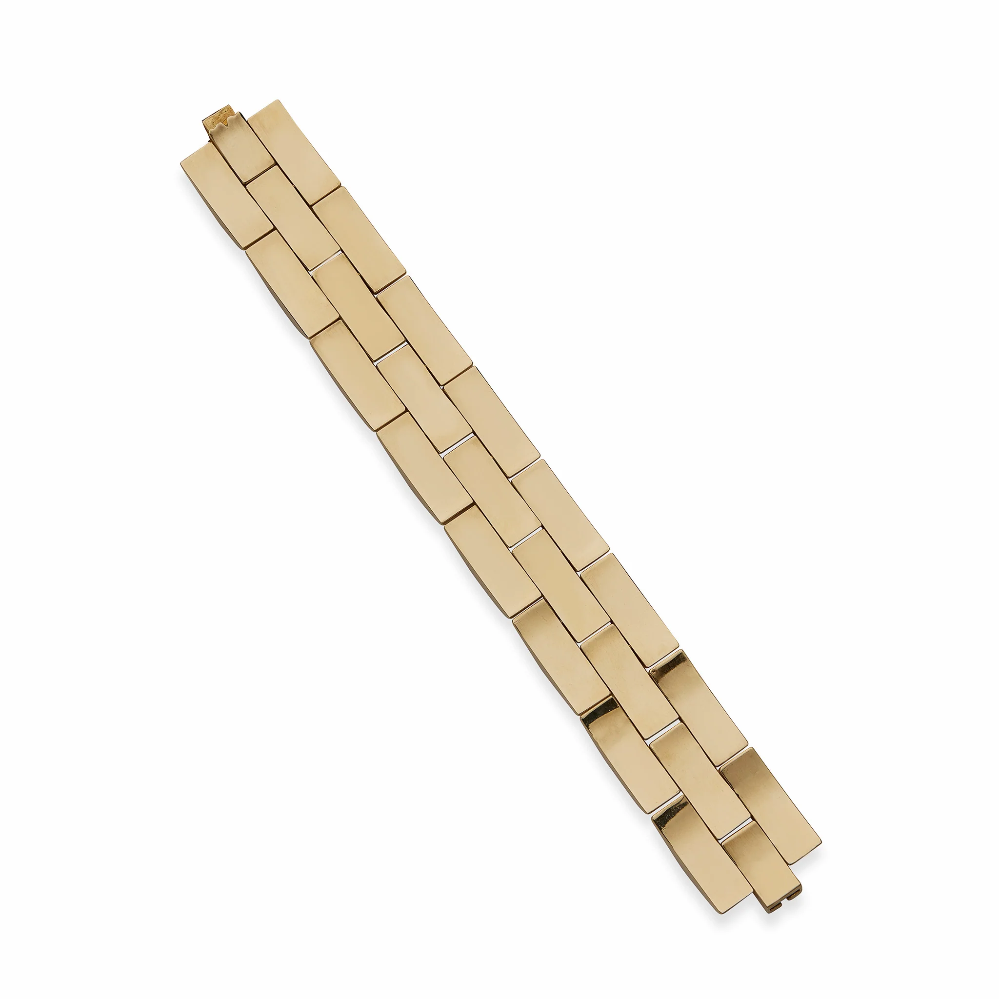 Retro 18K Gold Tank Track Bracelet - Image 4