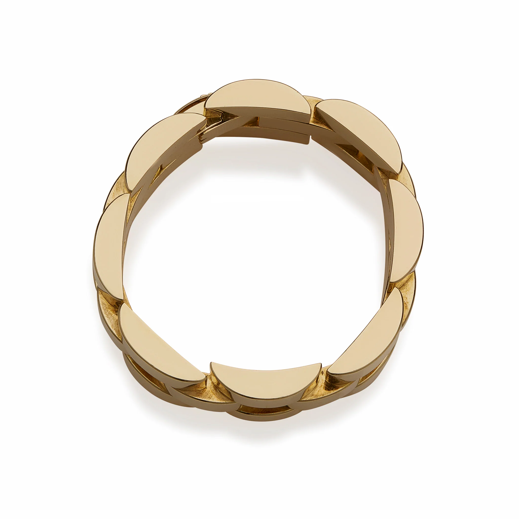 Retro 18K Gold Tank Track Bracelet - Image 5