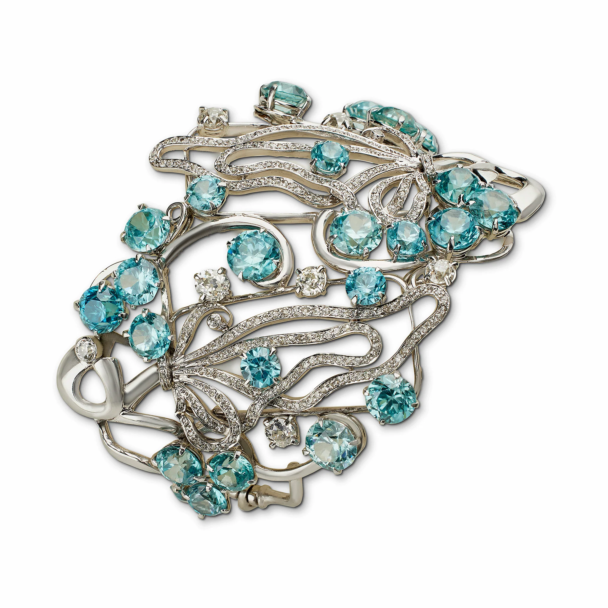 Seaman Schepps Blue Zircon and Diamond Bracelet - Image 7