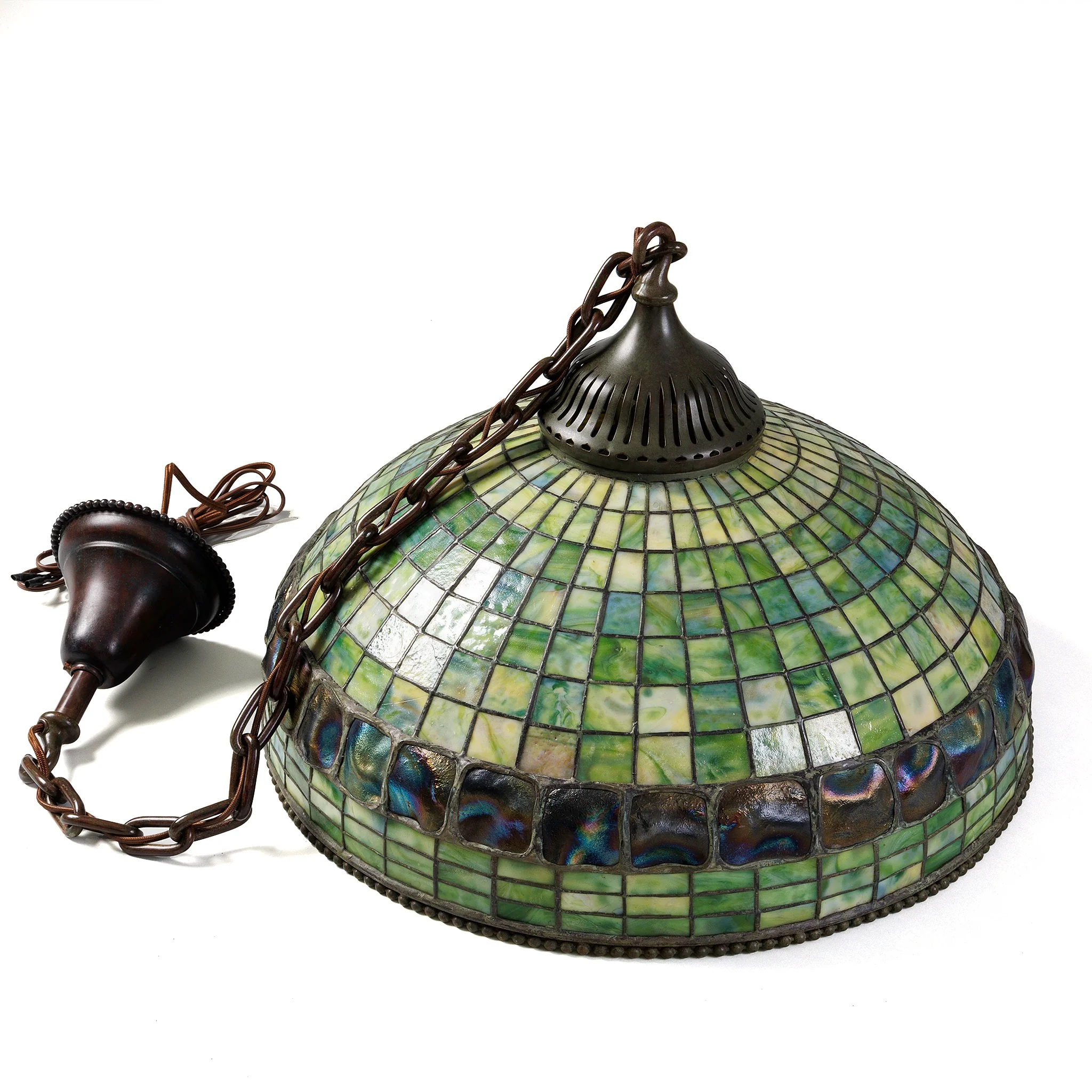 Tiffany Studios New York "Belted Turtleback" Chandelier - Image 4