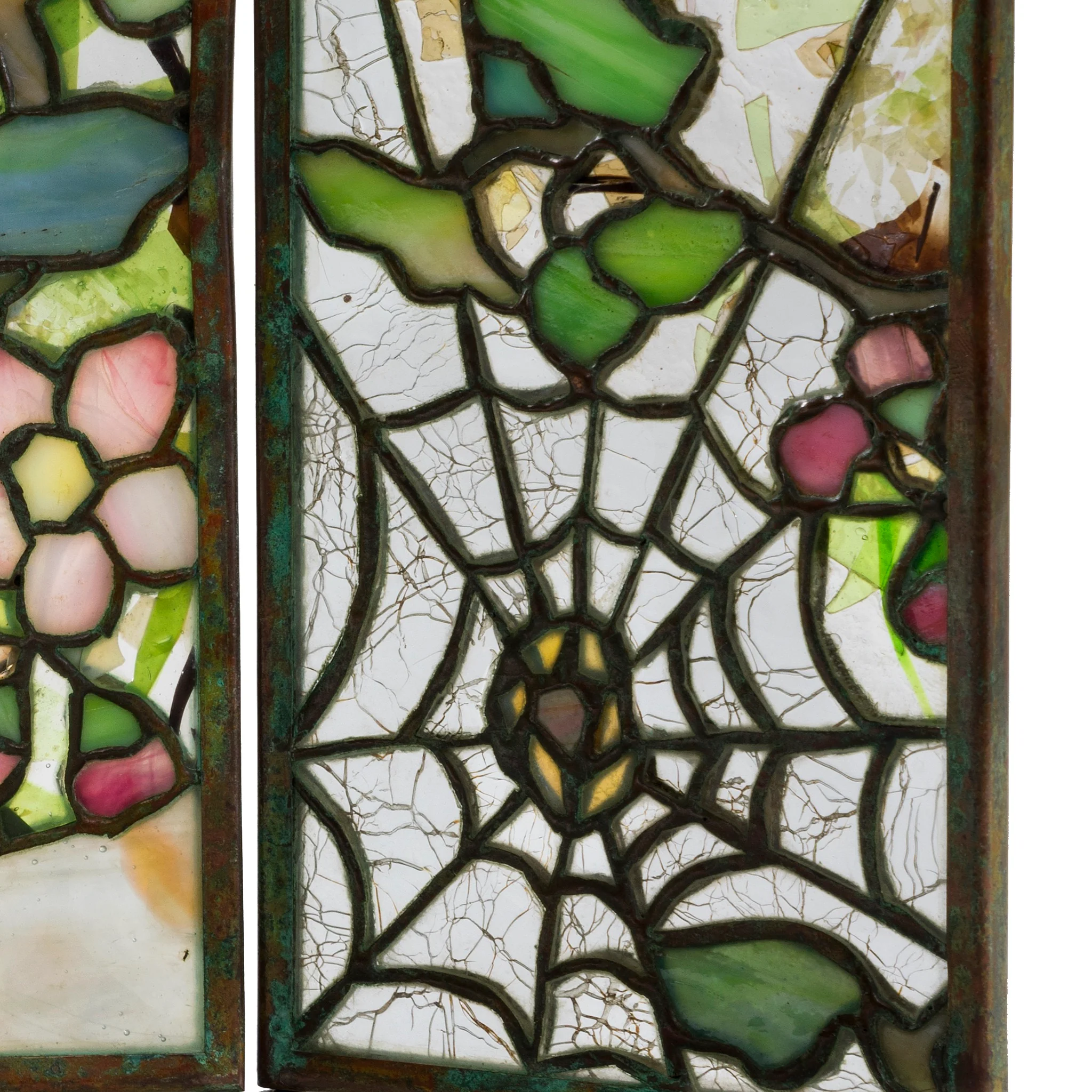 Tiffany Studios New York "Cobweb and Apple Blossom" Tea Screen - Image 5