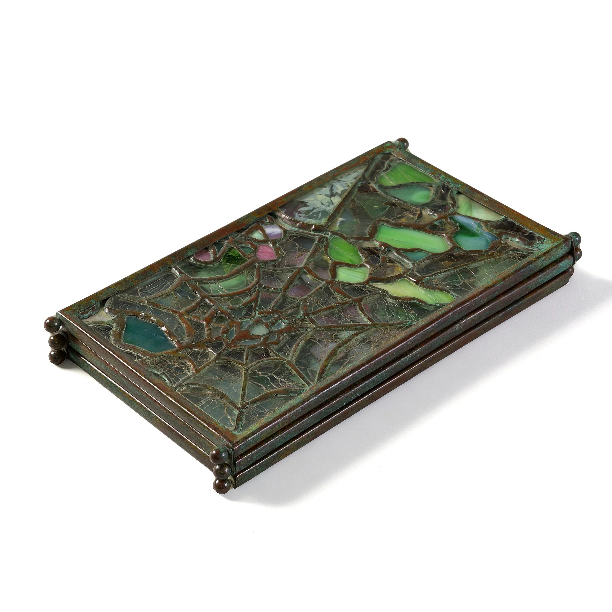 Tiffany Studios New York "Cobweb and Apple Blossom" Tea Screen - Image 7