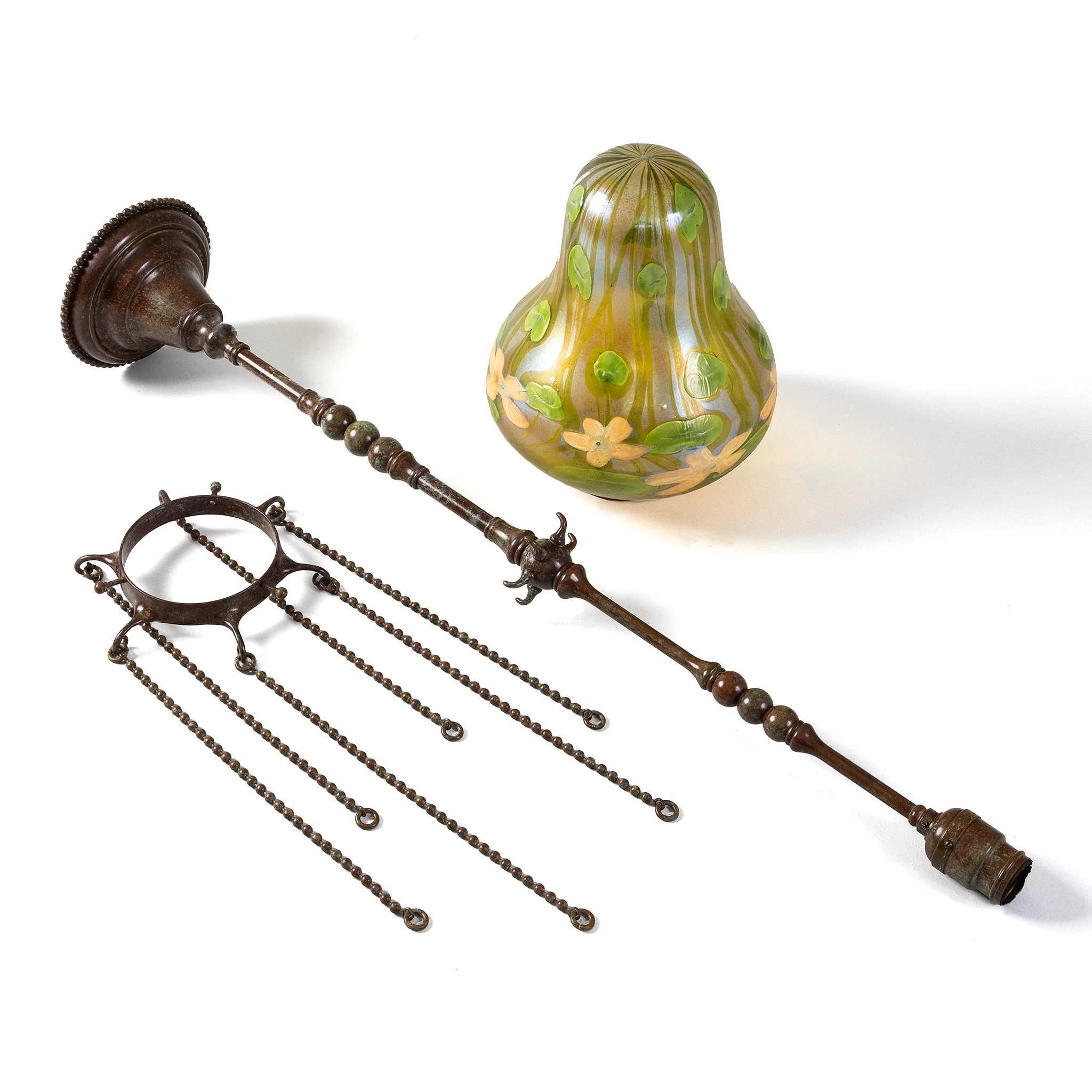 Tiffany Studios New York "Nasturtium" Favrile Stalactite Chandelier - Image 6