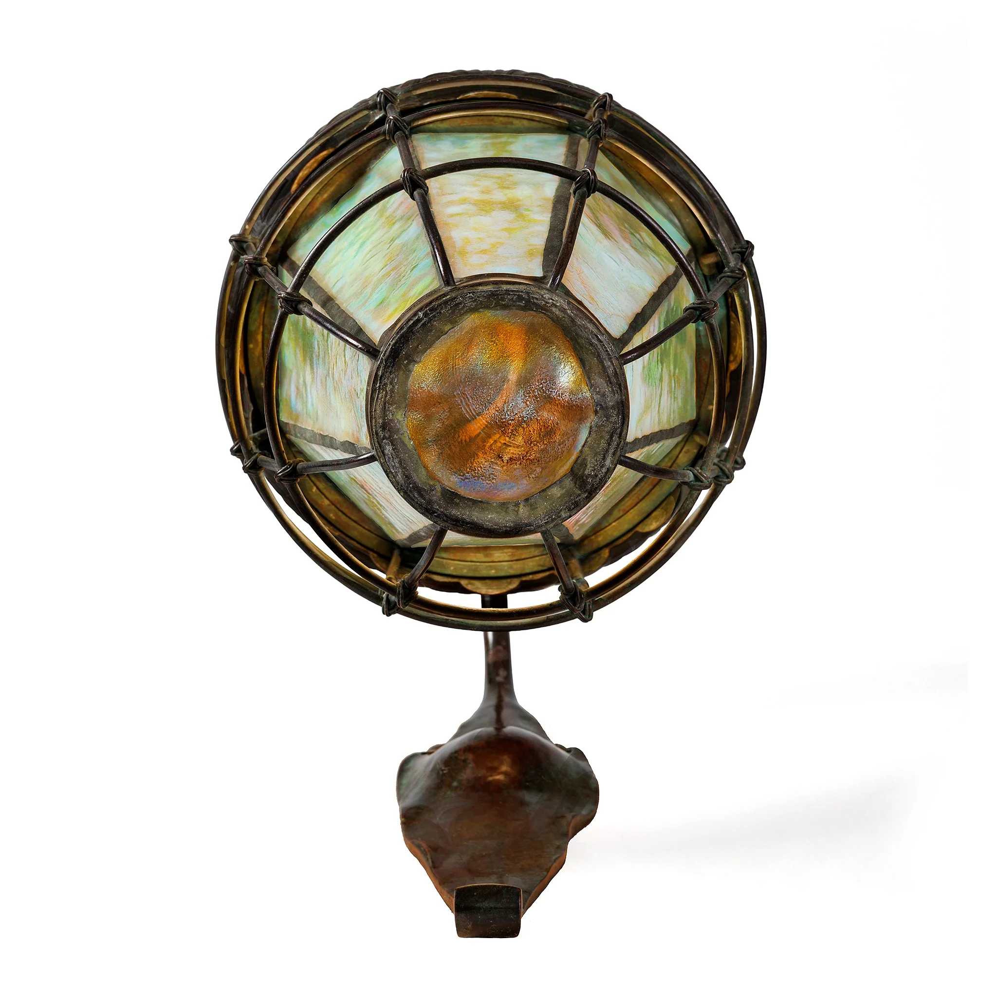 Tiffany Studios New York Pair of "Caged Lantern" Sconces - Image 8