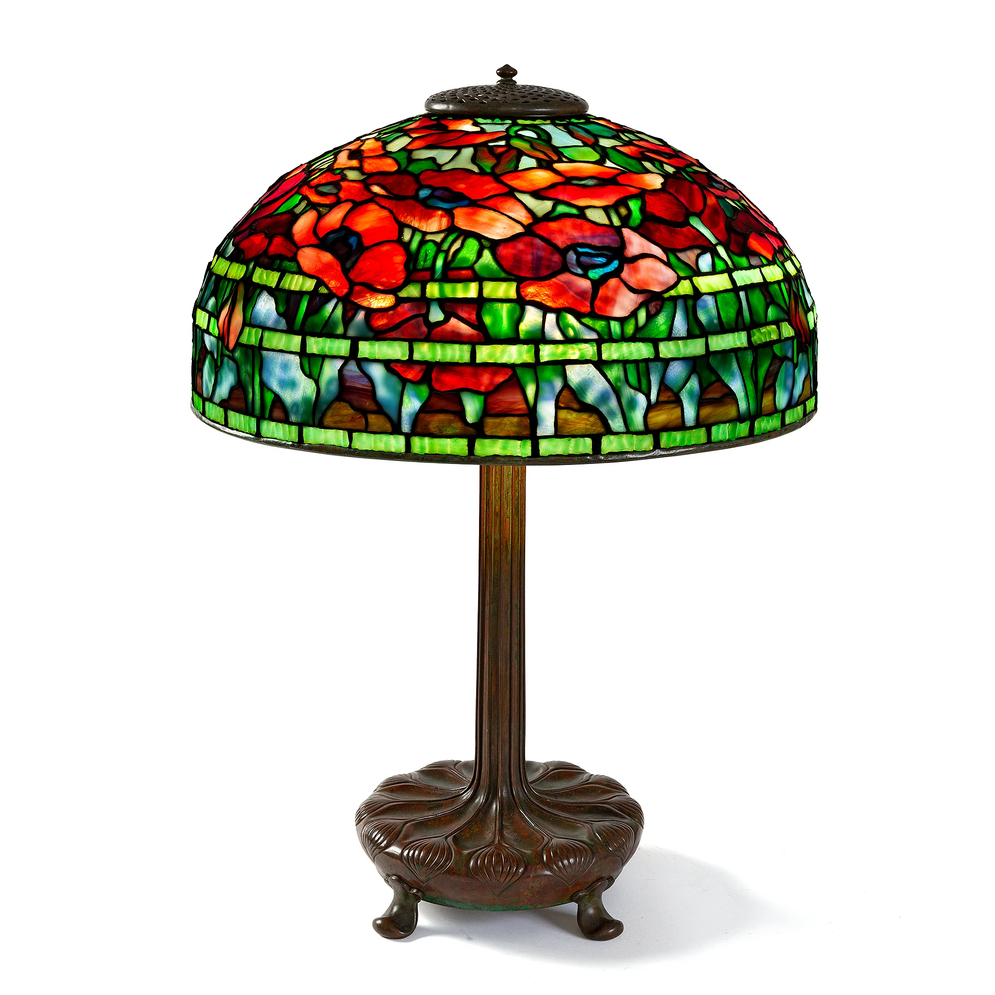 Tiffany Studios New York Pair of "Oriental Poppy" Table Lamps - Image 3