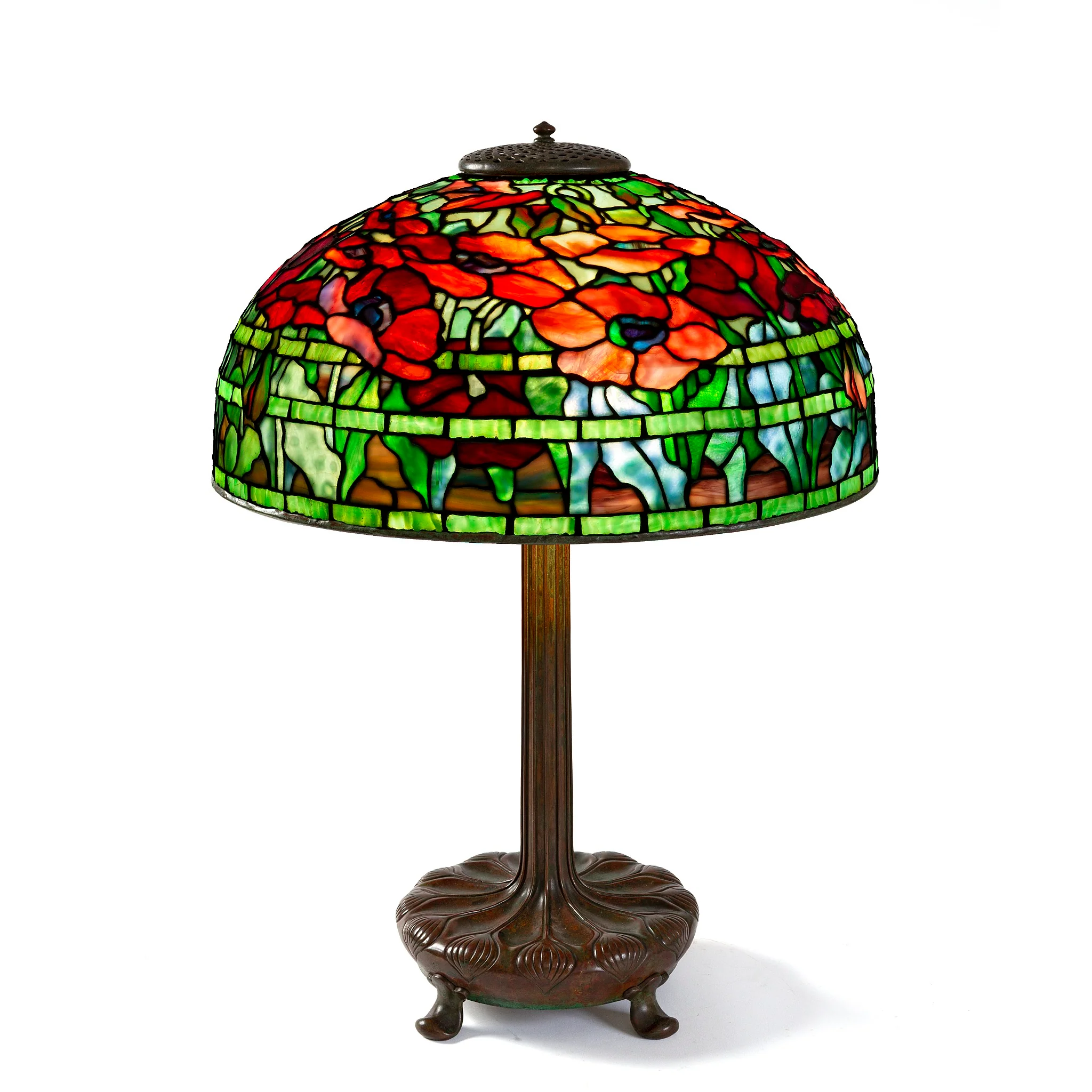 Tiffany Studios New York Pair of "Oriental Poppy" Table Lamps - Image 4