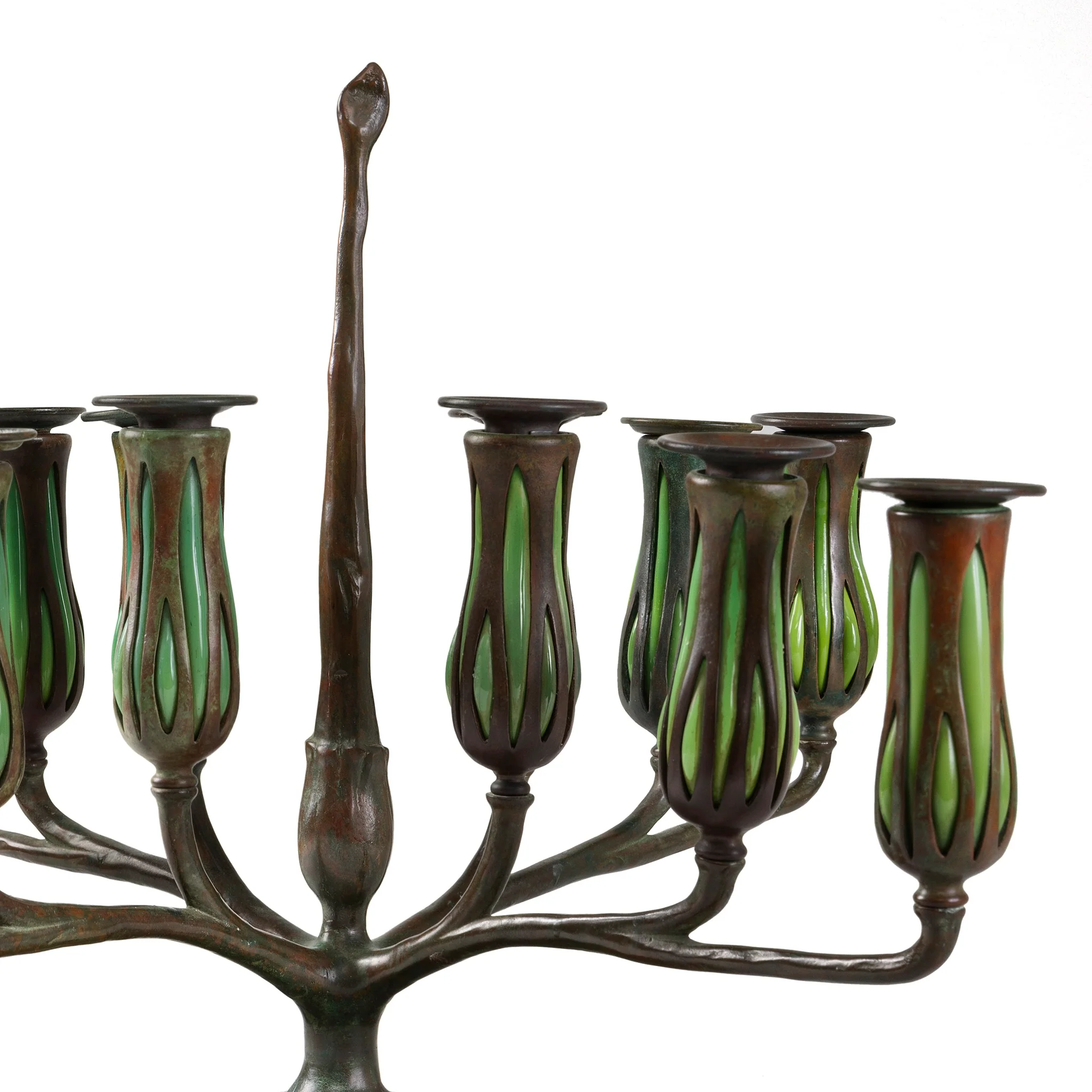 Tiffany Studios New York Pair of "Pineapple" Candelabrum - Image 3