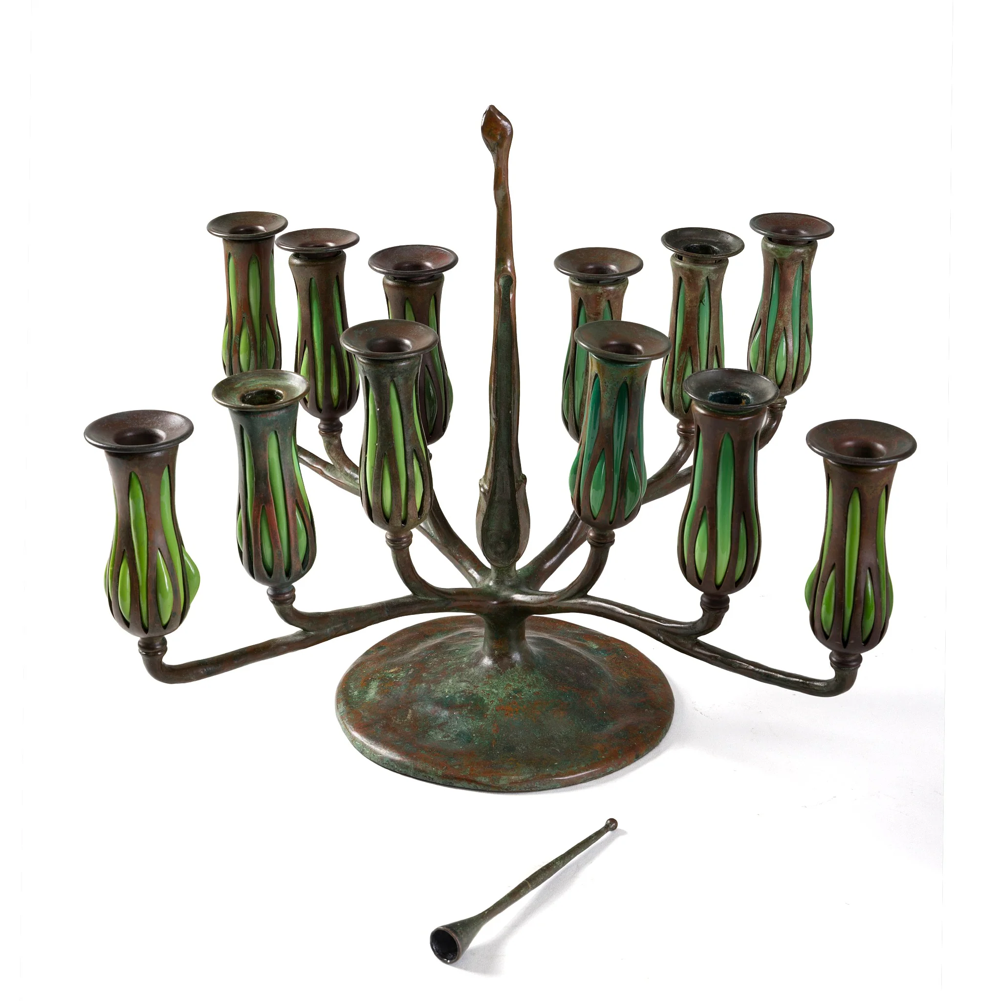 Tiffany Studios New York Pair of "Pineapple" Candelabrum - Image 5