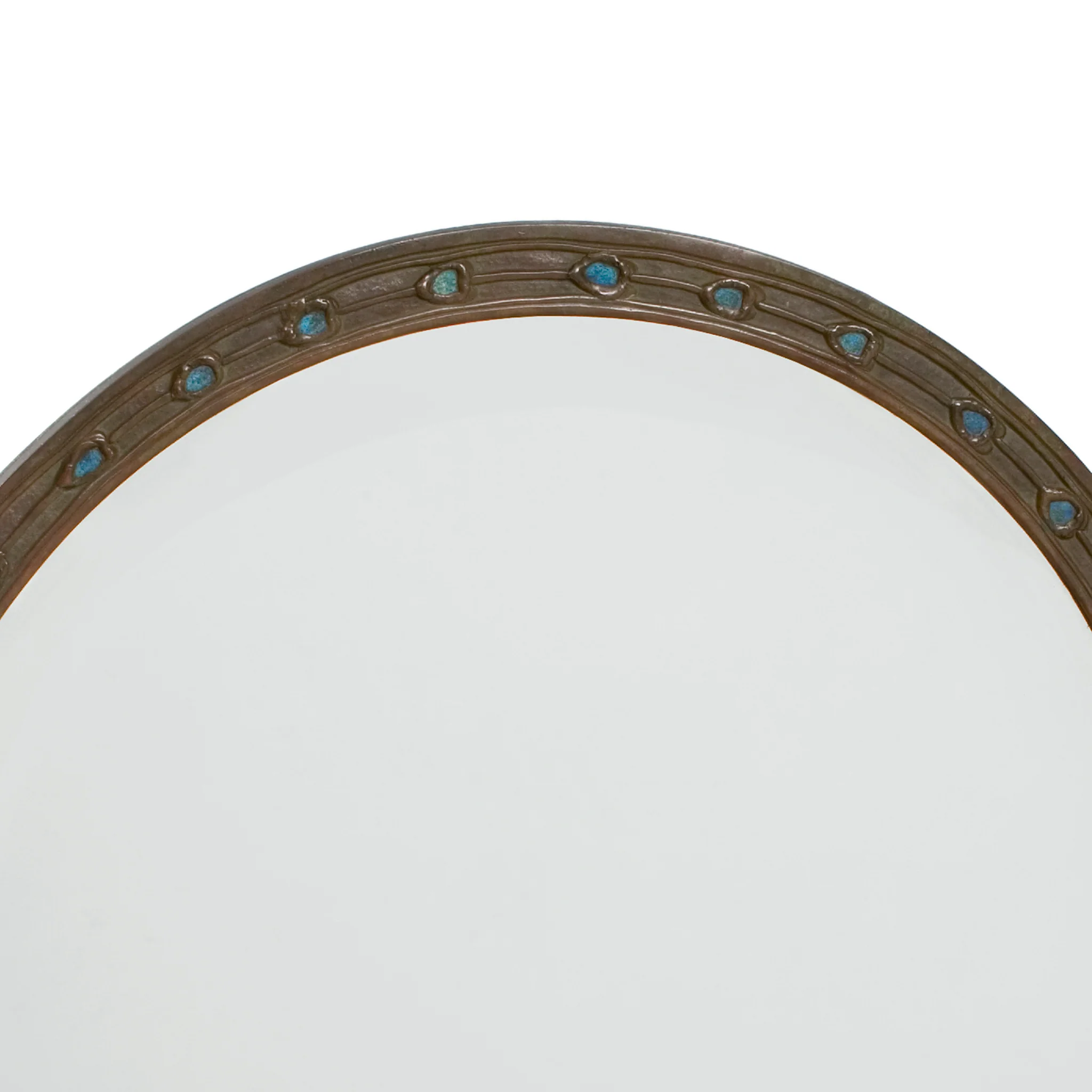 Tiffany Studios New York "Peacock" Favrile Glass and Bronze Mirror - Image 4