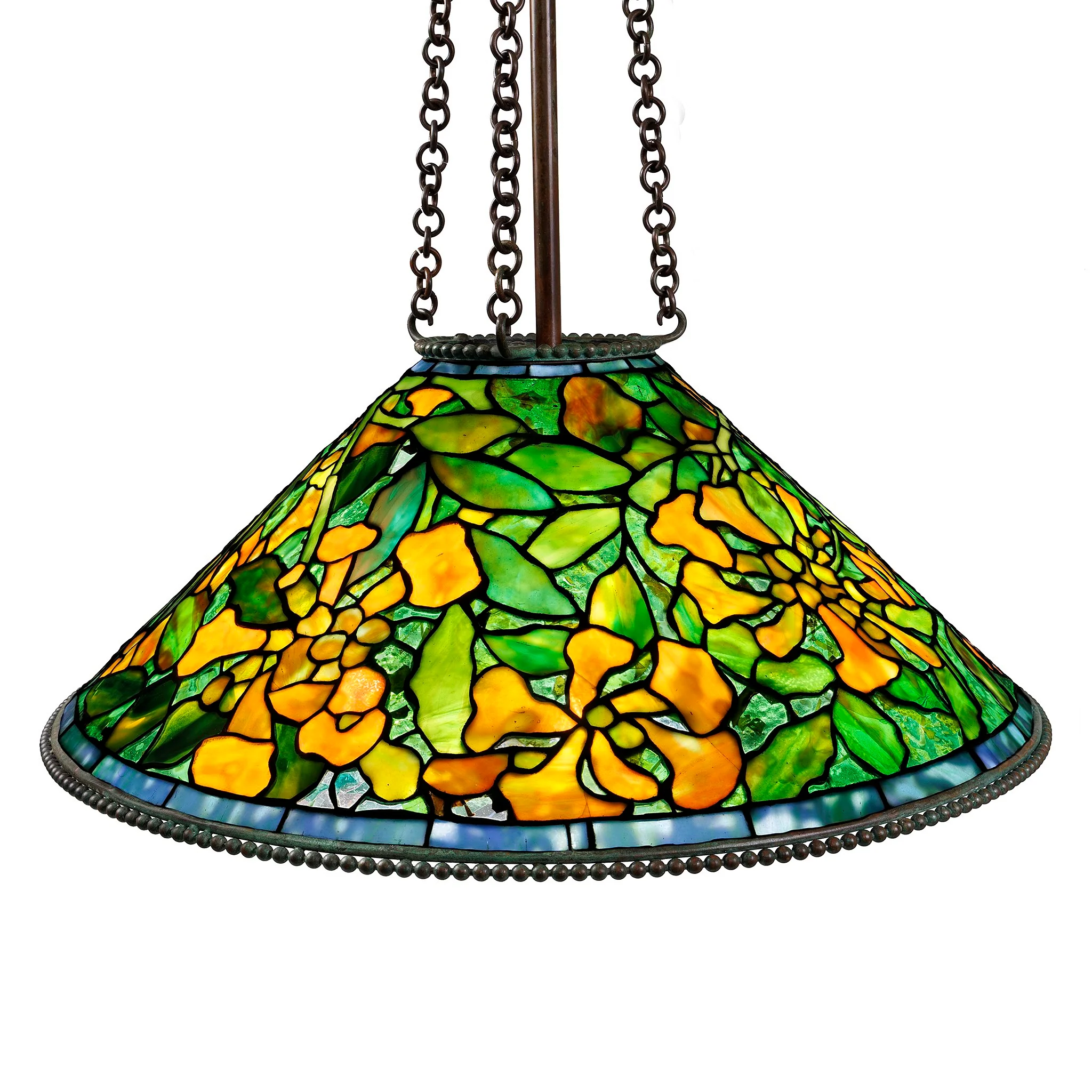 Tiffany Studios New York “Trumpet Creeper” Cone Chandelier - Image 3