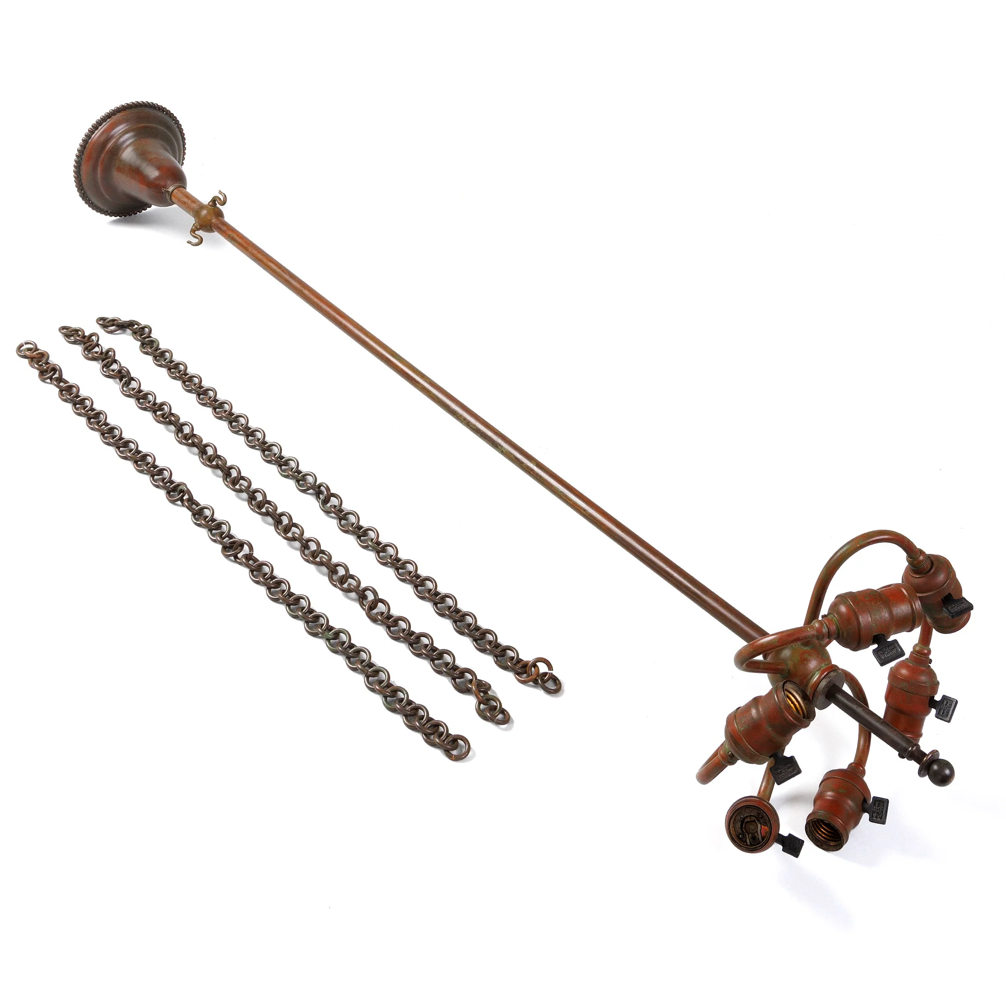 Tiffany Studios New York “Trumpet Creeper” Cone Chandelier - Image 5