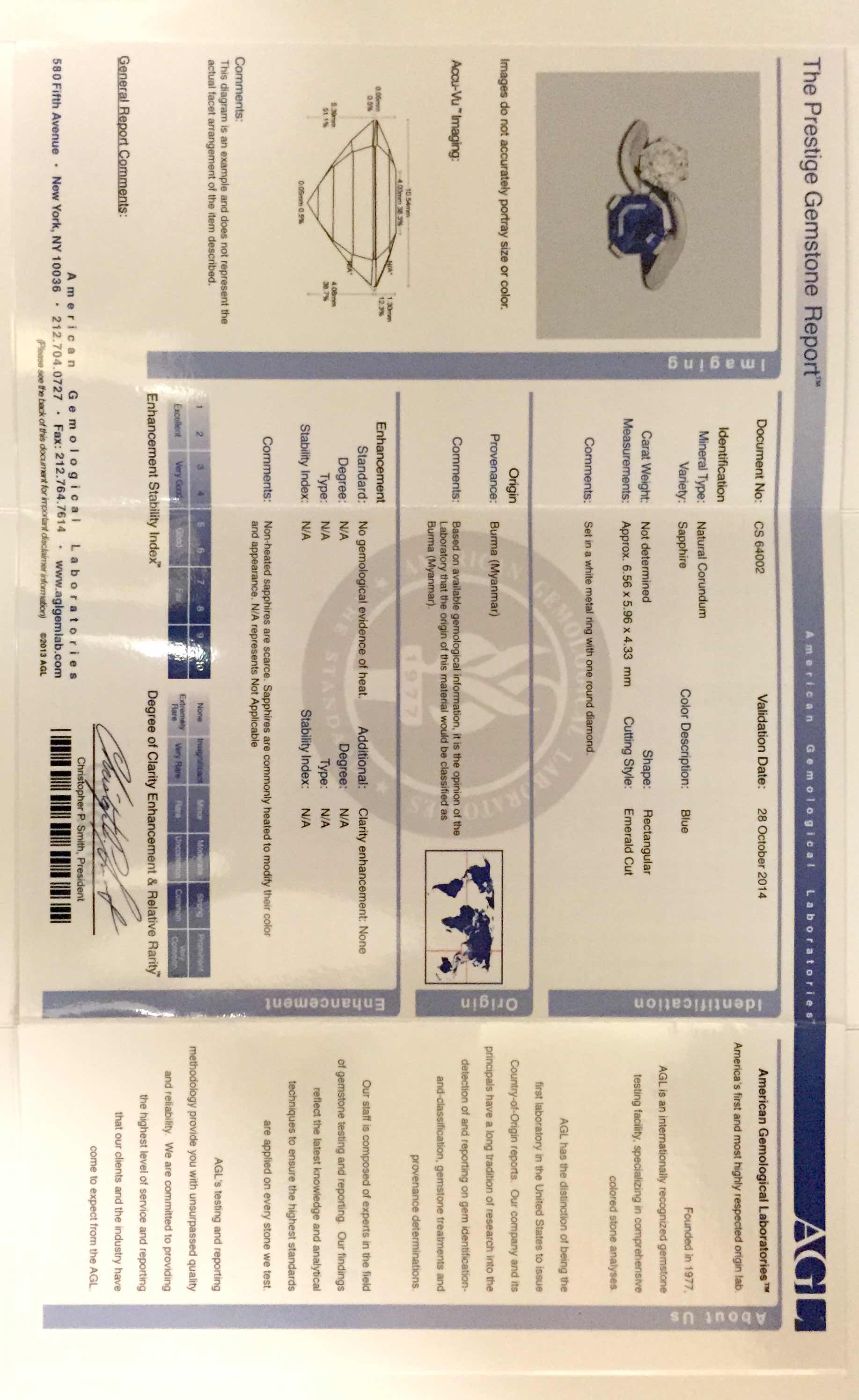 "Toi et Moi" Untreated Burmese Sapphire and Diamond Ring - Image 7