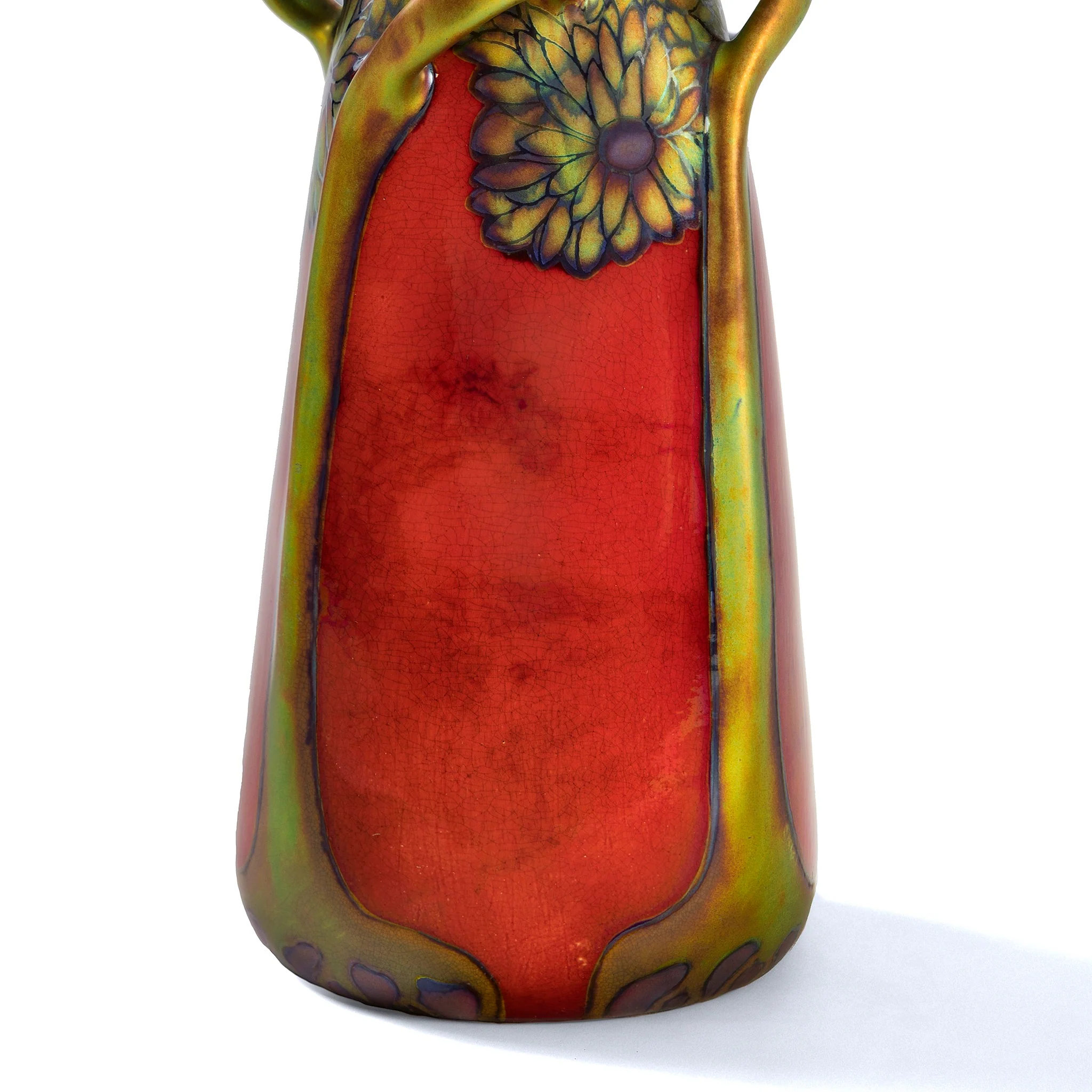 Zsolnay "Coneflower and Tree" Glazed Ceramic Vase - Image 3