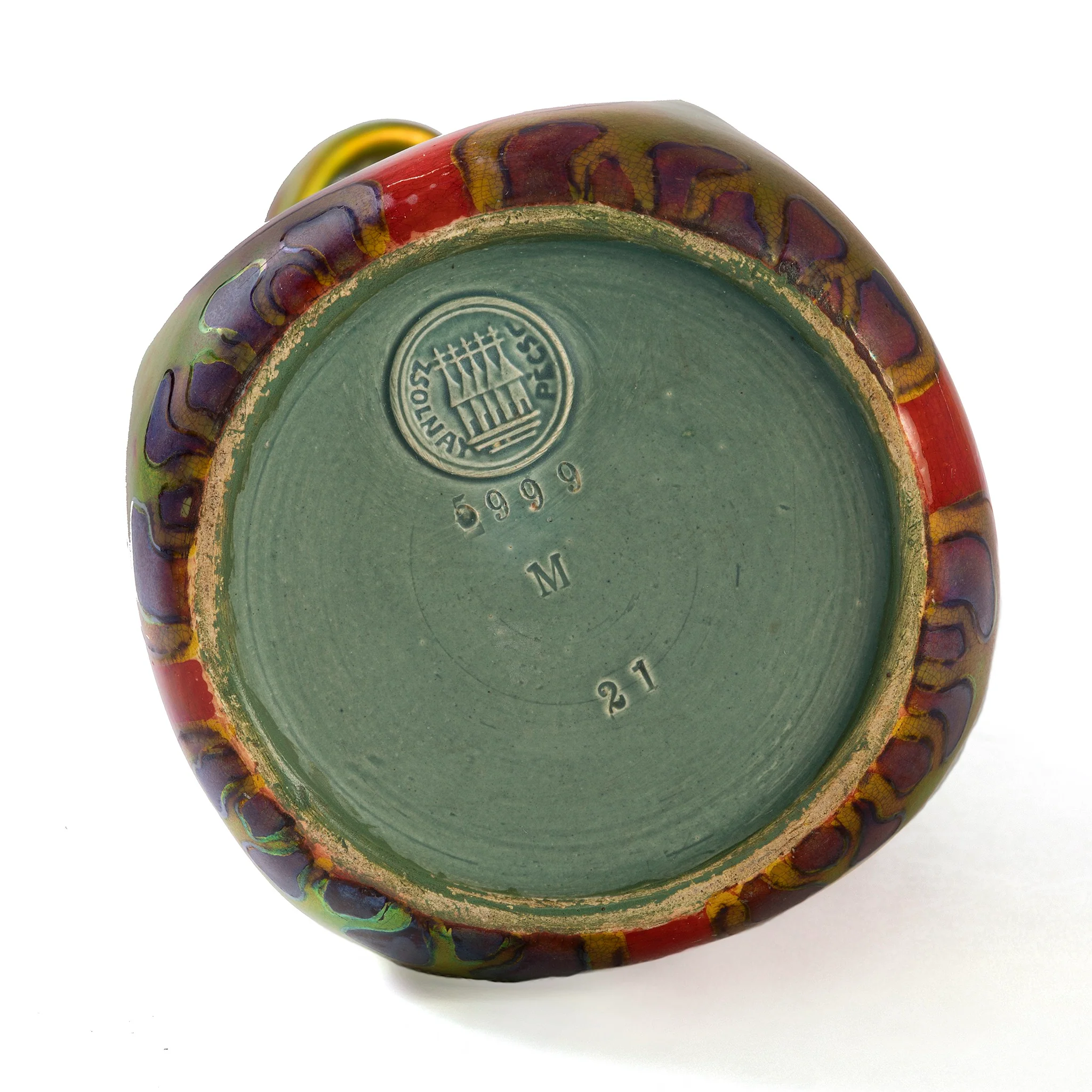 Zsolnay "Coneflower and Tree" Glazed Ceramic Vase - Image 8