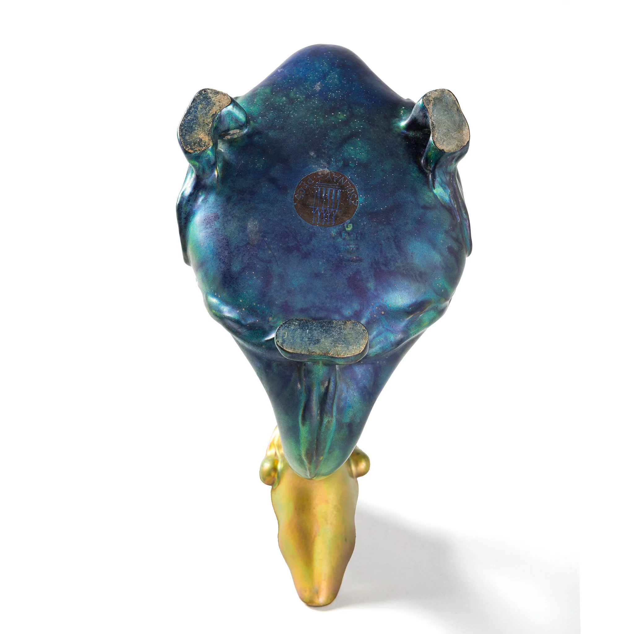 Zsolnay "Bird and Tulip" Glazed Ceramic Ewer - Image 5