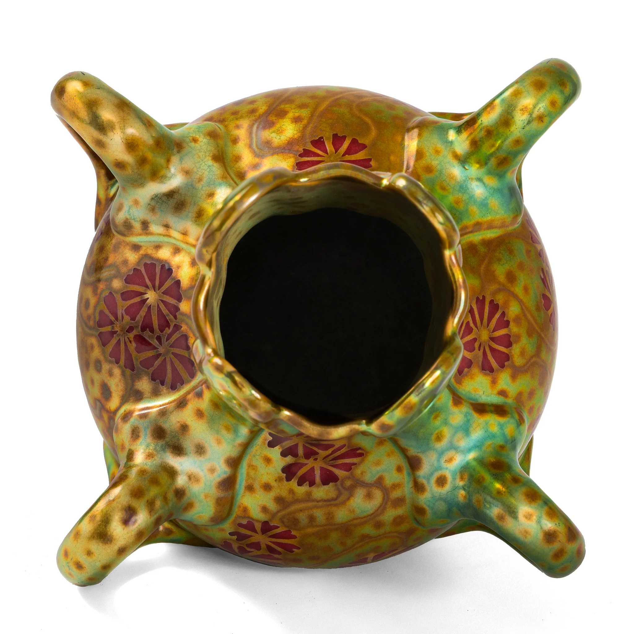 Zsolnay "Japanese Cosmos" Glazed Ceramic Vase - Image 4